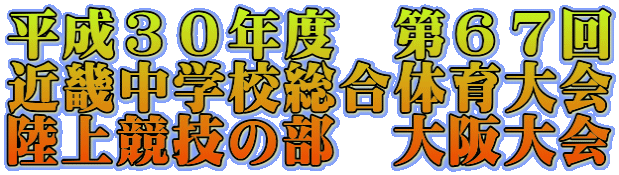 平成30年度 第67回 近畿中学校総合体育大会 陸上競技の部 大阪大会